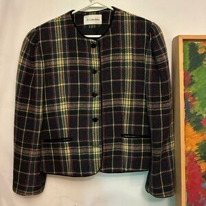 Vintage JS Collections Women's Plaid Wool Jacket